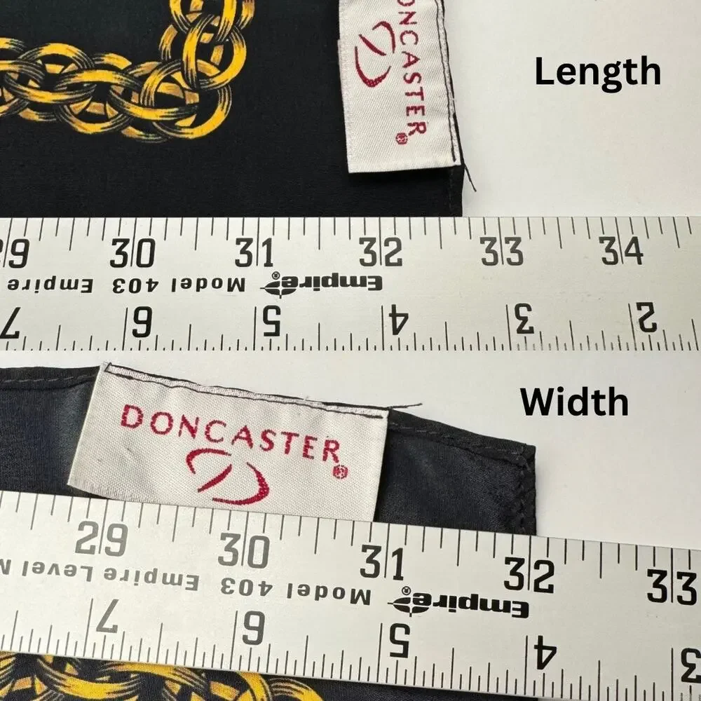 Doncaster Color Block Chain Old Money‎ Classic Satin Scarf Headscarf Made in USA
